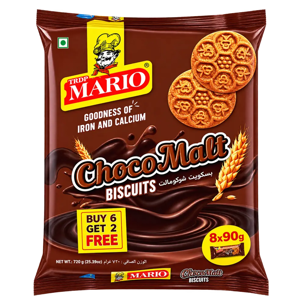 MARIO Chocomalt Biscuits - (8 x 90g)