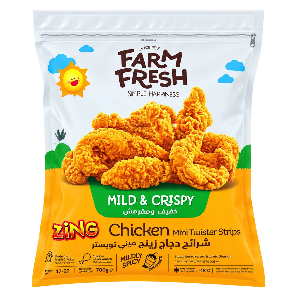 FARM FRESH Chicken Zinj Mini Twister Strips- 700g