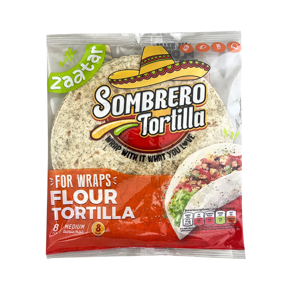 SOMBRERO Zatar Tortillas (Medium) - 8 Wraps