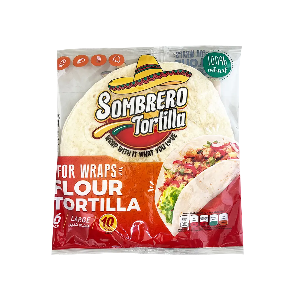 SOMBRERO Wheat Flour Tortillas (Large) - 6 Wraps