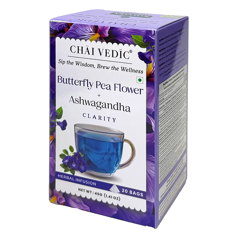 SAMAARA Butterfly Pea Flower Ashwaganda Tea - 20 Teabags