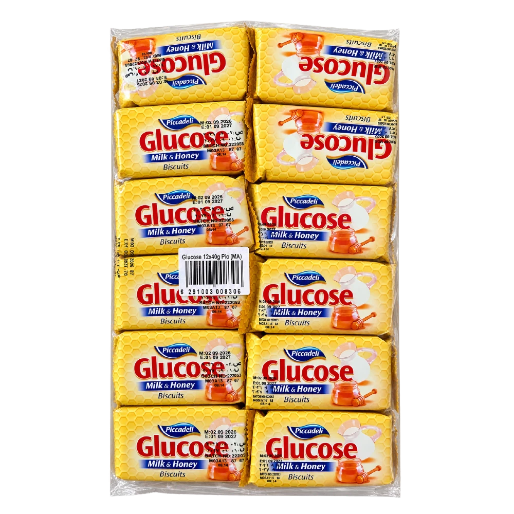 PICCADELI Glucose Milk & Honey Biscuits   (12 x 40g)