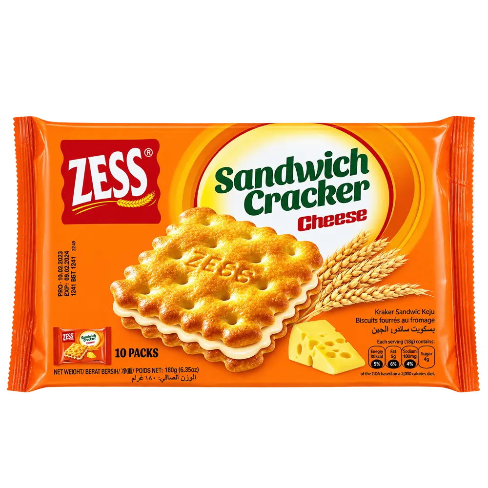 ZESS Square Sandwich Cracker - Cheese - 180g