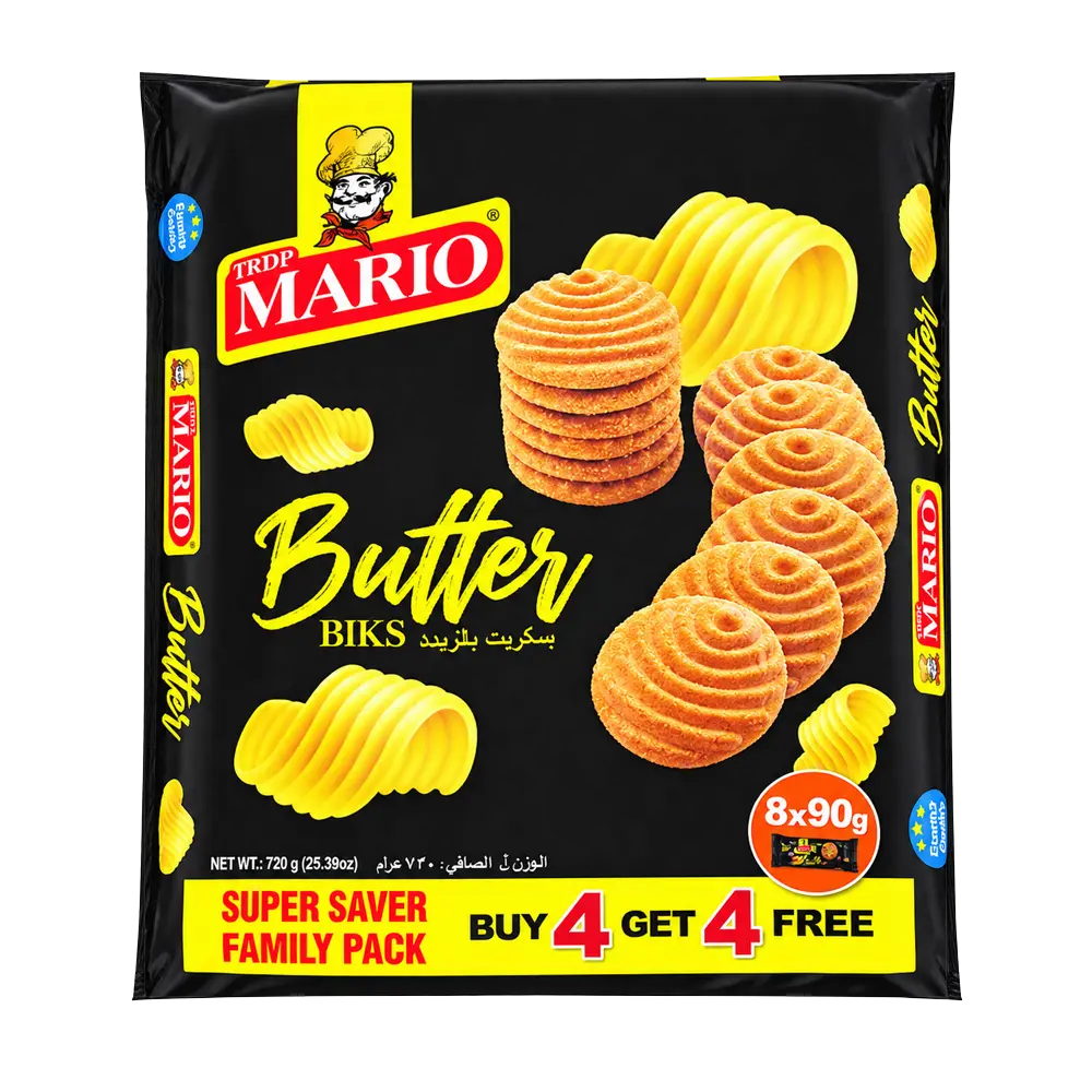 MARIO Butter Biscuits - (8 x 90g)
