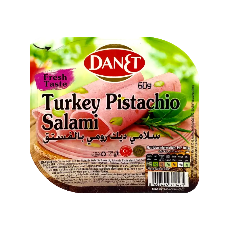 DANET Salami Turkey Pistachio Sliced - 60g