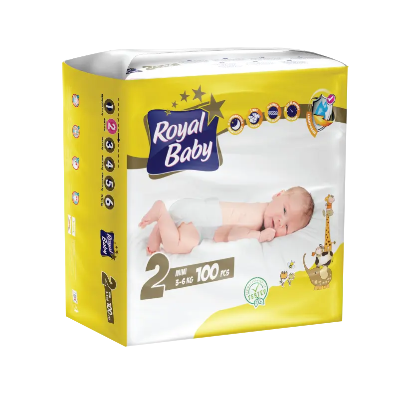 ROYAL BABY Diaper No. 2 Mega Pack (100 Diapers)