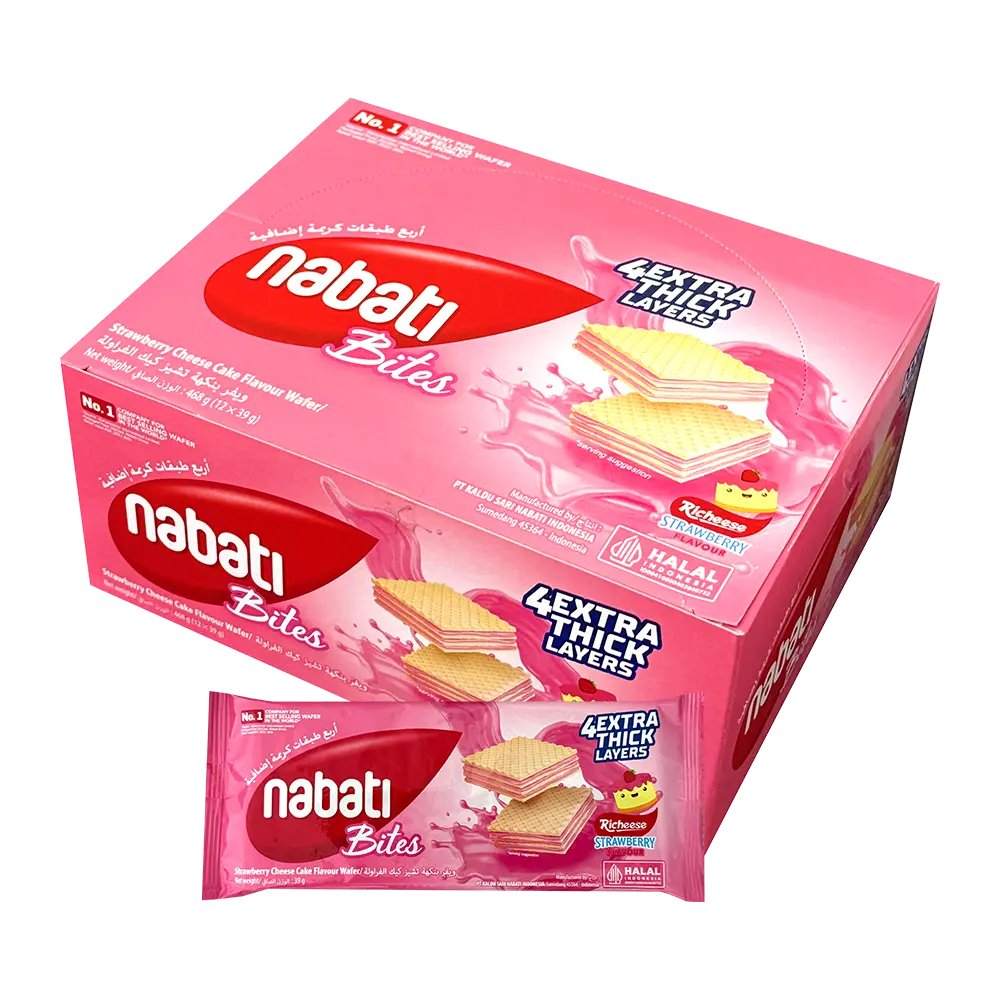 NABATI Wafer Bites - Strawberry 12 x 39g